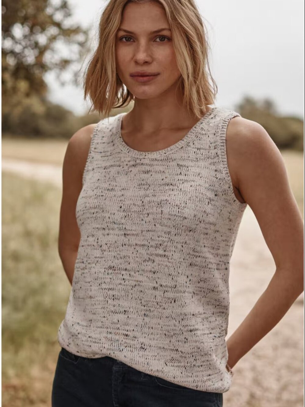 J. Jill Multi-Tweed Sleeveless Sweater Shell - Size MT